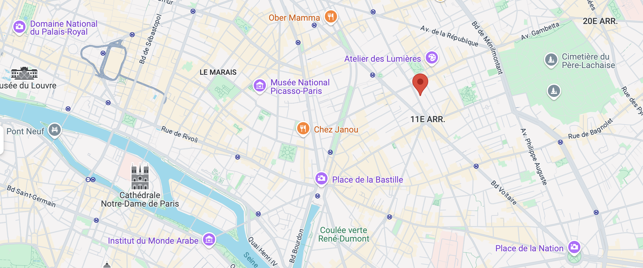 Carte de paris bespaces